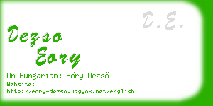 dezso eory business card